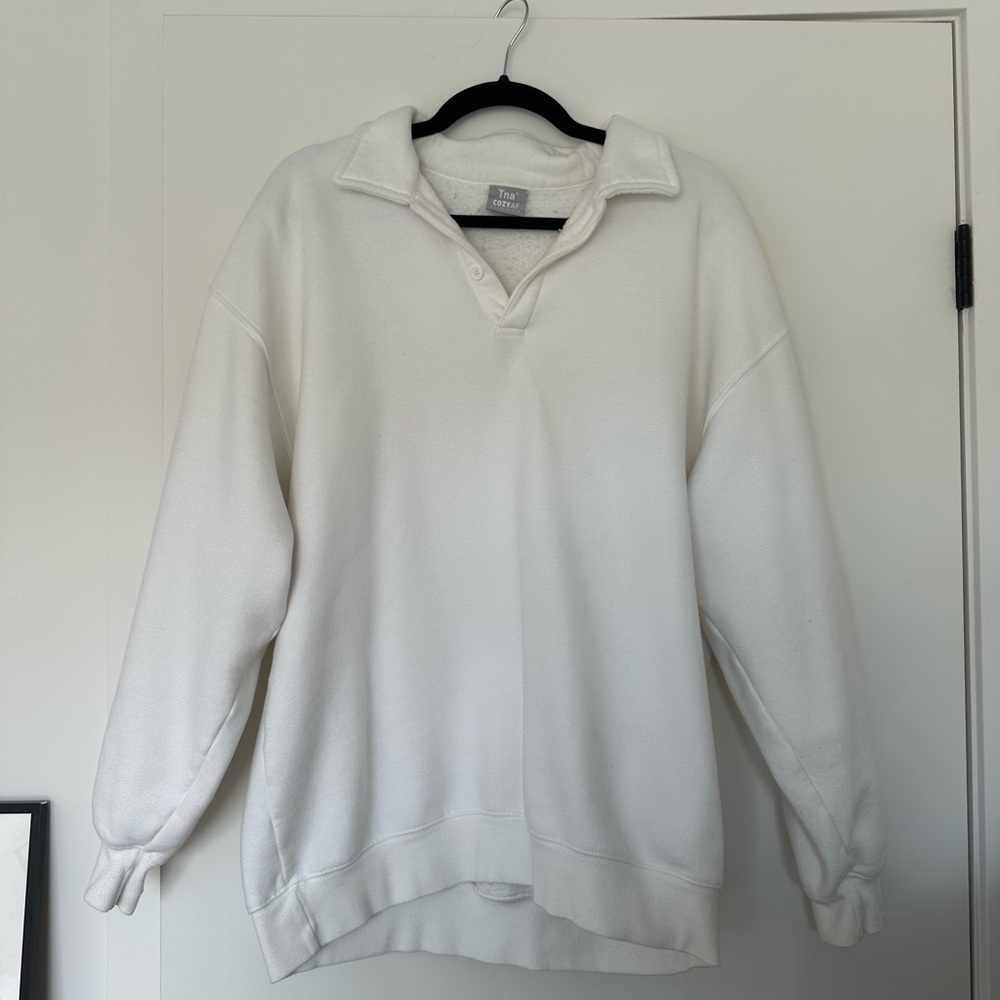 Aritzia TNA cozy AF polo sweatshirt